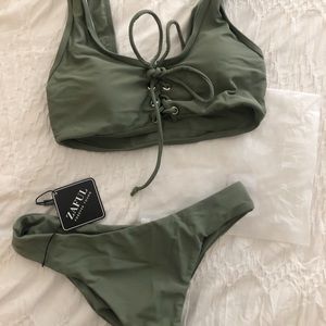 2 piece high rise bathing suit